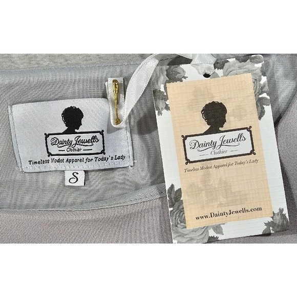 Dainty Jewell's Solid Gray 3/4 Sleeve Maxi Lined Dress WOMENS SIZE SMALL - Picture 11 of 15